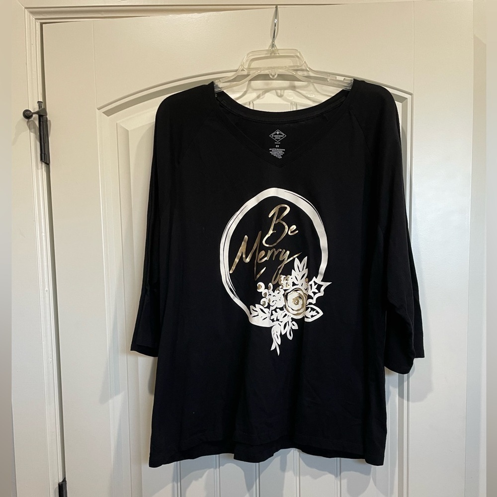 St John’s Bay Be Merry Women’s Shirt 2XL